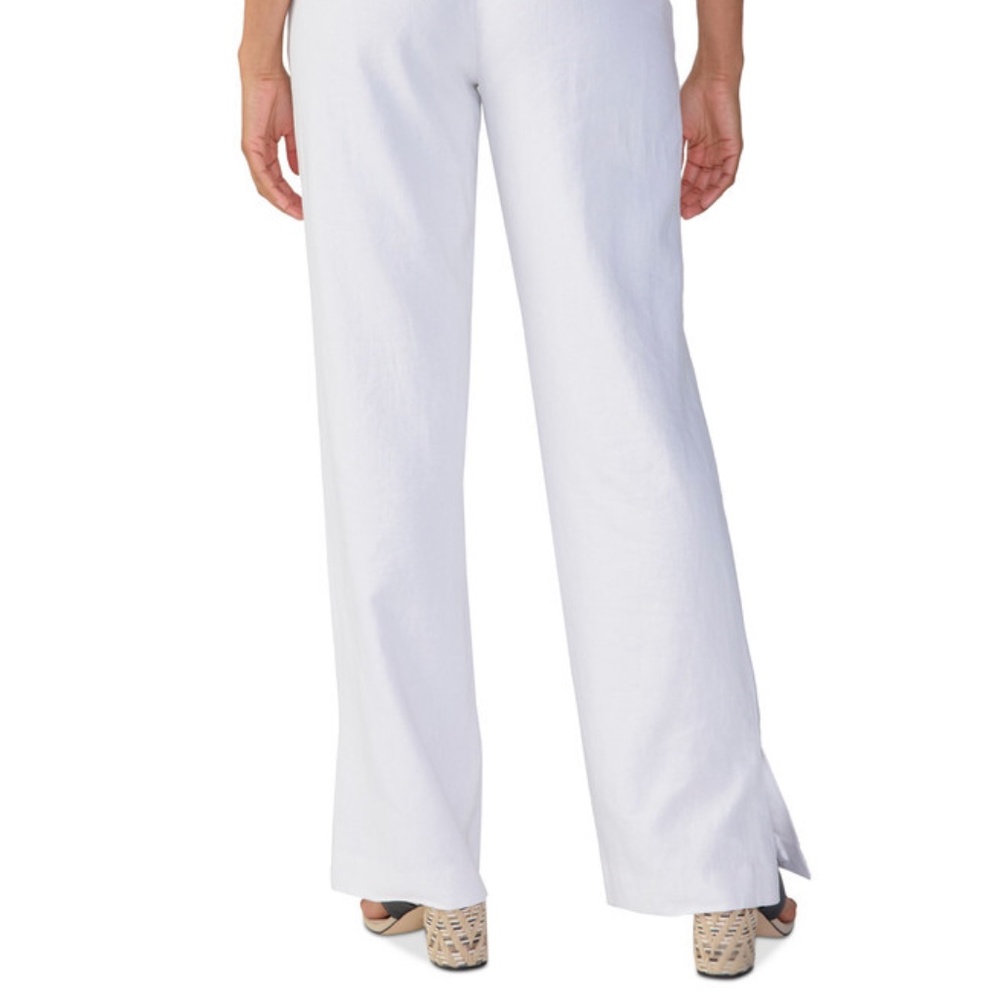 Sanctuary Women's White Flat Front Regular Fit Straight Leg Trouser Pants Sz 28 - Picture 2 of 2